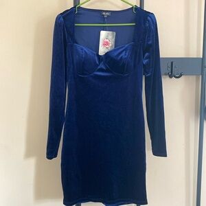Lily Rose Navy Long Sleeve Dress Medium